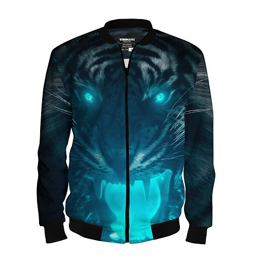 Мужской бомбер Неоновый водяной тигр 2022 / 3D-Черный – фото 1