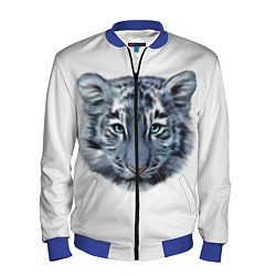 Бомбер мужской Взгляд белого тигра, цвет: 3D-синий
