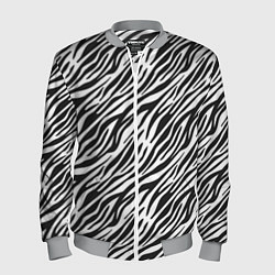 Мужской бомбер Чёрно-Белые полоски Зебры