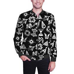 Бомбер мужской EXO BAND SYMBOL PATTERN WHITE K-POP, цвет: 3D-черный — фото 2