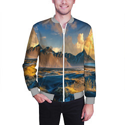Бомбер мужской Красивый горный пейзаж, цвет: 3D-меланж — фото 2