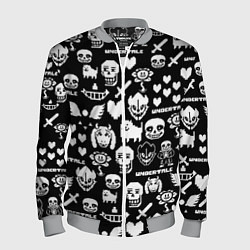 Мужской бомбер UNDERTALE PATTERN БЕЛЫЙ