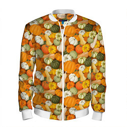 Бомбер мужской Тыквы Pumpkin, цвет: 3D-белый