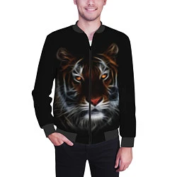 Бомбер мужской Тигр в Темноте Глаза Зверя, цвет: 3D-черный — фото 2