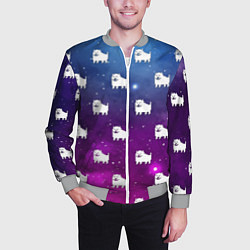 Бомбер мужской UNDERTALE DOGS PATTERN SPACE, цвет: 3D-меланж — фото 2