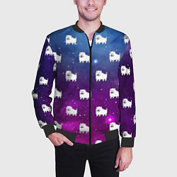 Бомбер мужской UNDERTALE DOGS PATTERN SPACE, цвет: 3D-черный — фото 2