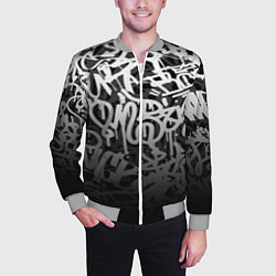 Бомбер мужской GRAFFITI WHITE TAGS ГРАФФИТИ, цвет: 3D-меланж — фото 2