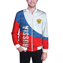 Бомбер мужской RUSSIA SPORT STYLE РОССИЯ СПОРТИВНЫЙ СТИЛЬ, цвет: 3D-белый — фото 2