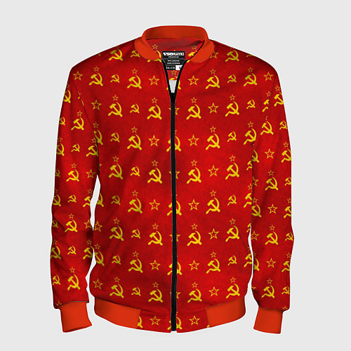 Мужской бомбер Серп и Молот - СССР / 3D-Красный – фото 1