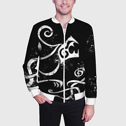 Бомбер мужской ТАТУИРОВКА ДРАКЕНА WHITE AND BLACK, цвет: 3D-белый — фото 2