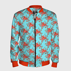 Мужской бомбер Осьминог паттерн