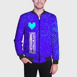 Бомбер мужской ДЕЛЬТАРУН - Потертости По вертикали, цвет: 3D-черный — фото 2