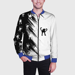 Бомбер мужской Ъуъ съука чб, цвет: 3D-синий — фото 2