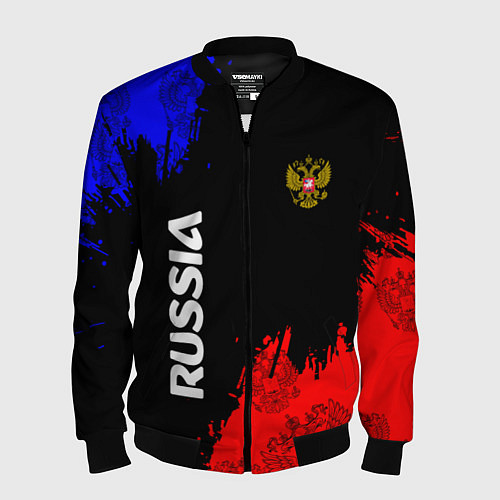 Мужской бомбер Russia Патриот / 3D-Черный – фото 1