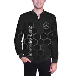 Бомбер мужской Mercedes-Benz black соты, цвет: 3D-черный — фото 2