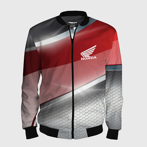 Мужской бомбер Honda Текстура / 3D-Черный – фото 1