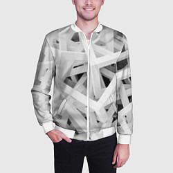 Бомбер мужской БЕЛЫЙ АРХИТЕКТОР, цвет: 3D-белый — фото 2