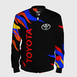 Бомбер мужской Toyota Разноцветный огонь, цвет: 3D-черный