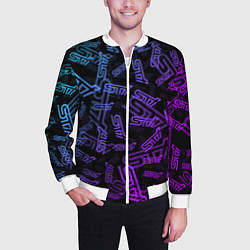 Бомбер мужской STI NEON PATTERN, цвет: 3D-белый — фото 2