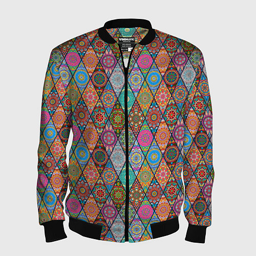 Мужской бомбер Мандалы Текстура / 3D-Черный – фото 1