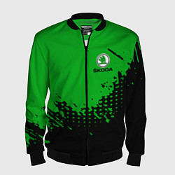 Бомбер мужской Skoda Auto Logo, цвет: 3D-черный