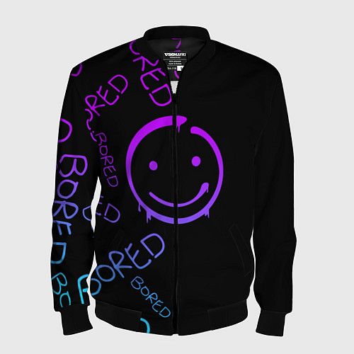 Мужской бомбер Neon Bored Half pattern / 3D-Черный – фото 1