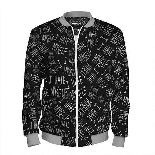 Мужской бомбер I Hate Myself Dead Inside / 3D-Меланж – фото 1