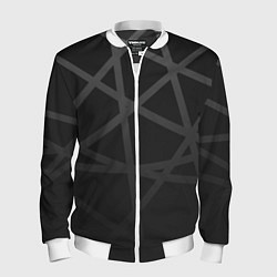 Бомбер мужской ГЕОМЕТРИЧЕСКИЙ ПАТТЕРН ЧЕРНЫЙ, цвет: 3D-белый