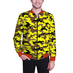 Бомбер мужской Камуфляж Жёлто-Коричневый, цвет: 3D-красный — фото 2