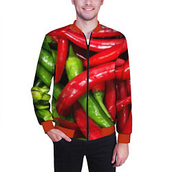 Бомбер мужской Жгучие перцы, цвет: 3D-красный — фото 2