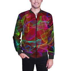 Бомбер мужской Color neon pattern Vanguard, цвет: 3D-черный — фото 2