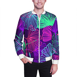 Бомбер мужской Neon color pattern Fashion 2023, цвет: 3D-белый — фото 2