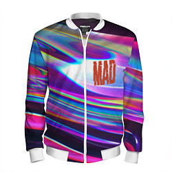 Бомбер мужской Neon pattern Mad, цвет: 3D-белый