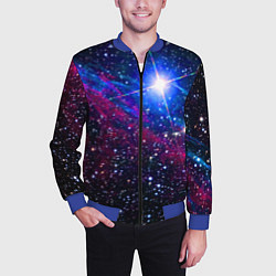 Бомбер мужской Открытый космос Star Neon, цвет: 3D-синий — фото 2