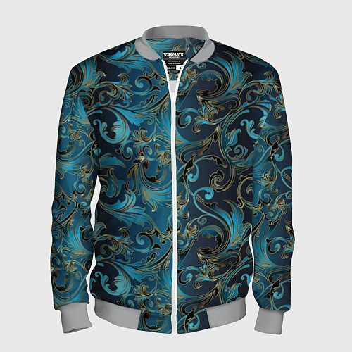 Мужской бомбер Blue Abstract Узоры / 3D-Меланж – фото 1