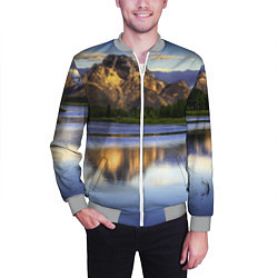 Бомбер мужской Горы mountains, цвет: 3D-меланж — фото 2