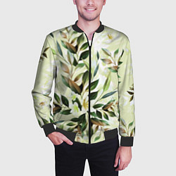 Бомбер мужской Цветы Липовый Сад, цвет: 3D-черный — фото 2