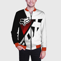 Бомбер мужской FOX RACING - ФОКС ЧЕРНЫЙ И БЕЛЫЙ, цвет: 3D-красный — фото 2