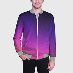 Бомбер мужской Розовофиолетовый градиент, цвет: 3D-меланж — фото 2