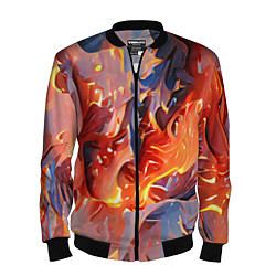 Бомбер мужской Lava & flame, цвет: 3D-черный
