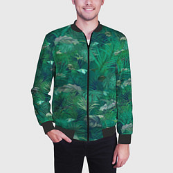 Бомбер мужской Летняя Зелёная Листва, цвет: 3D-черный — фото 2