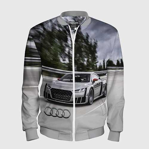 Мужской бомбер Ауди на скоростном шоссе Audi on the expressway / 3D-Меланж – фото 1