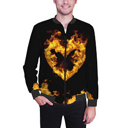 Бомбер мужской Fire Heart, цвет: 3D-черный — фото 2