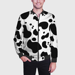 Бомбер мужской Пятна Далматина, цвет: 3D-черный — фото 2