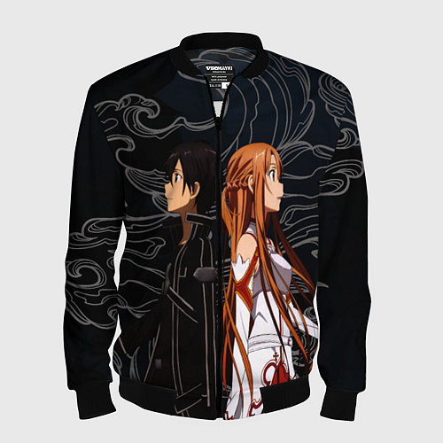 Мужской бомбер Кирито и Асуна - Sword Art Online / 3D-Черный – фото 1