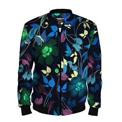 Бомбер мужской Color summer night Floral pattern, цвет: 3D-черный