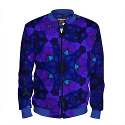 Бомбер мужской Калейдоскоп -геометрический сине-фиолетовый узор, цвет: 3D-синий