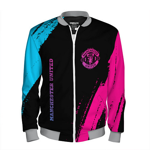 Мужской бомбер Manchester United Neon Gradient / 3D-Меланж – фото 1