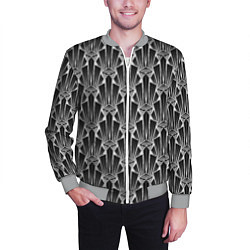 Бомбер мужской Черно-белый модный геометрический узор арт деко, цвет: 3D-меланж — фото 2