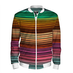 Мужской бомбер Multicolored thin stripes Разноцветные полосы